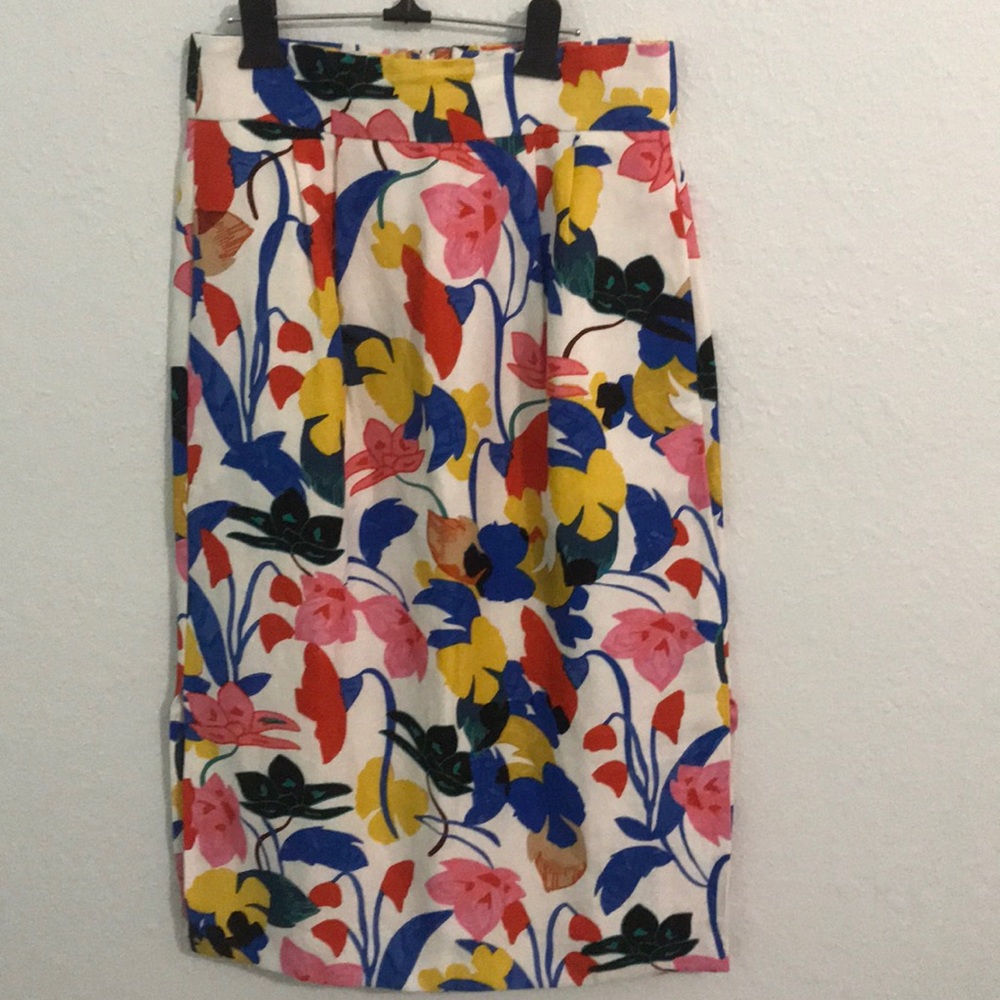 Gorgeous Print Midi Pencil Skirt; High waisted